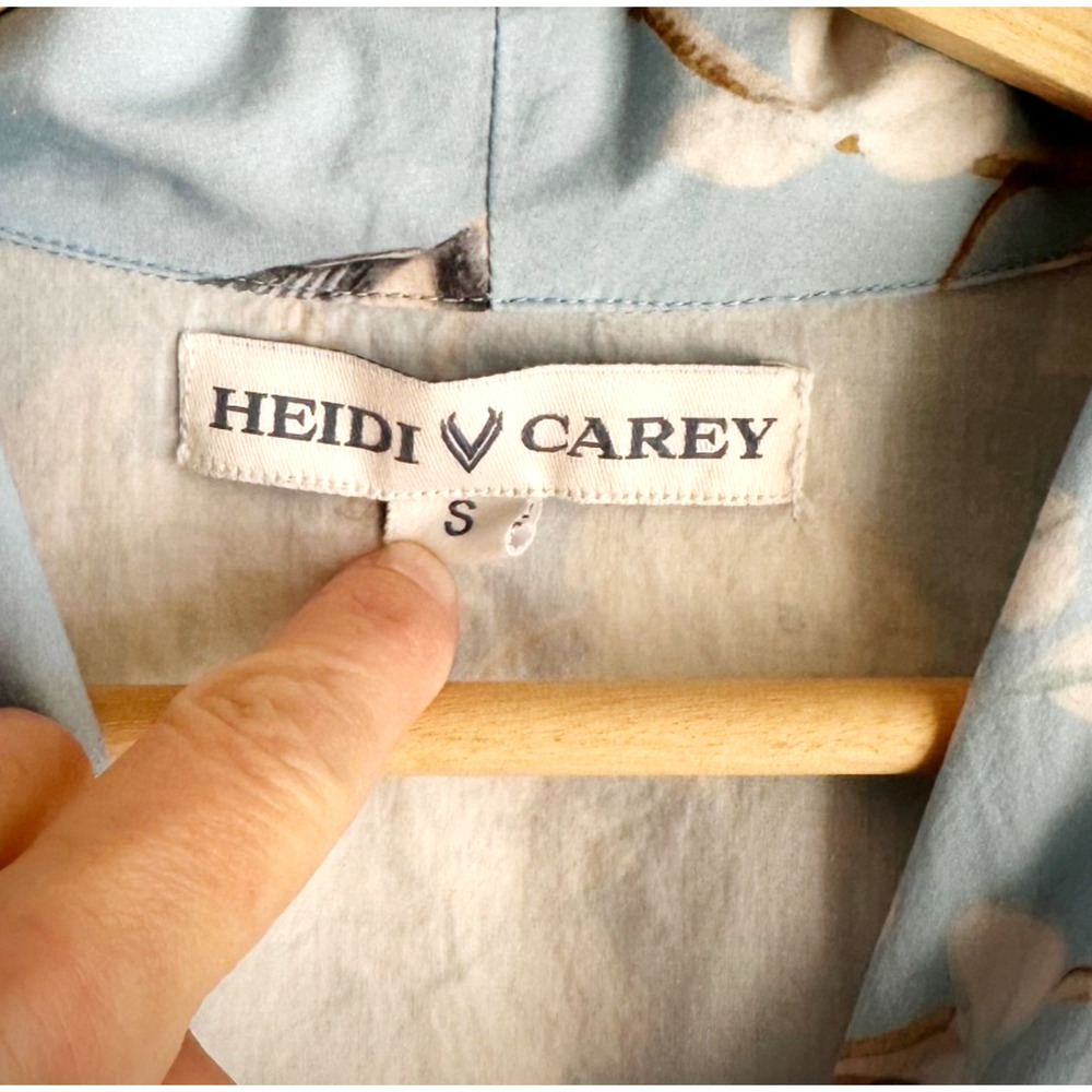 Hedi Carey Women Sleep Shirt Small Blue Birds Button Cottage Prairie Boho Cotton - Picture 6 of 10